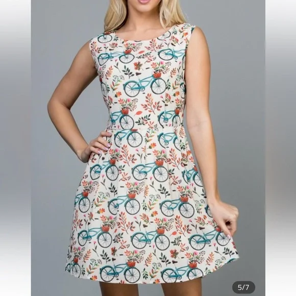 LA Soul Dresses Colorful Bicycle Print Dress Poshmark